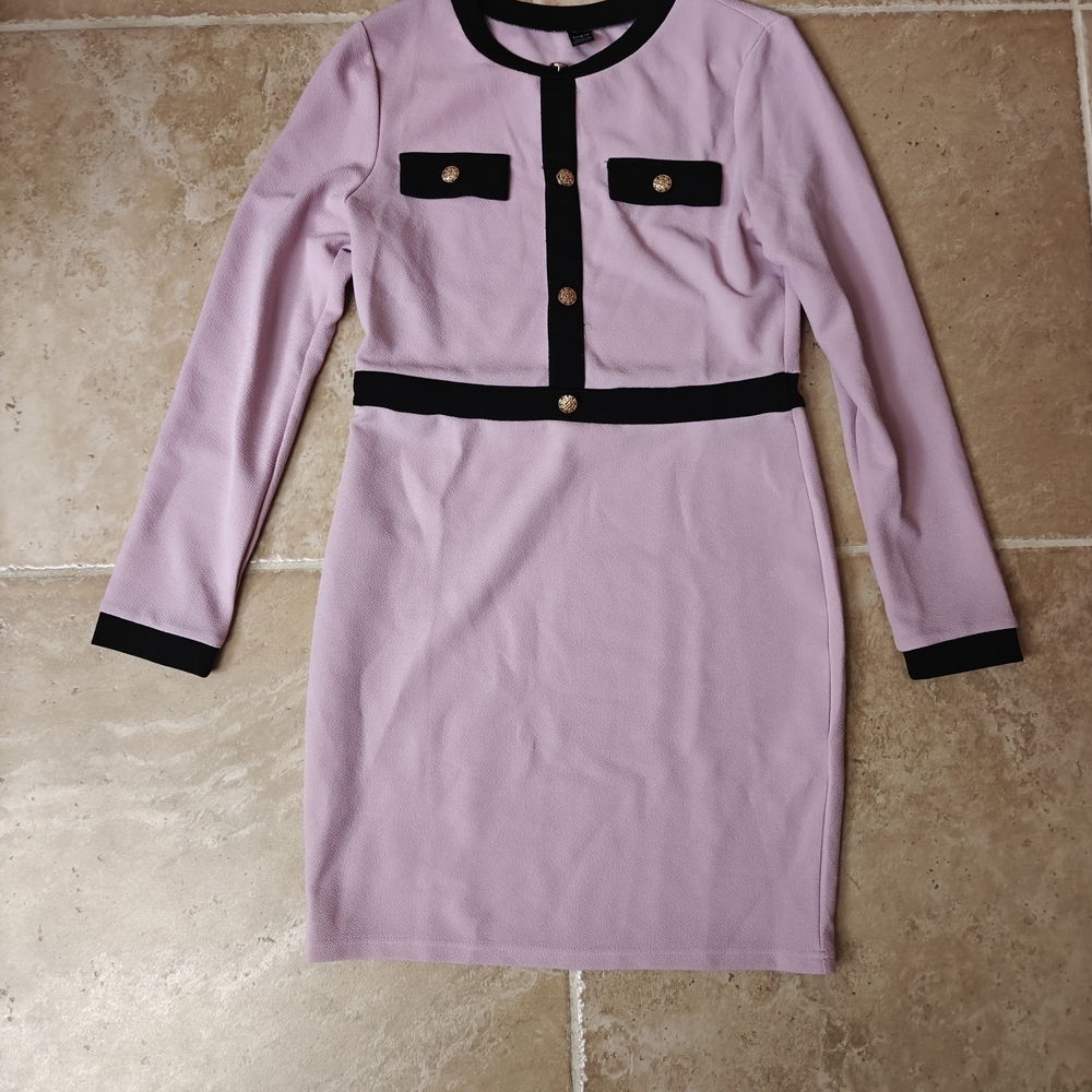 SHEIN Lilac Dress with Black Accents
